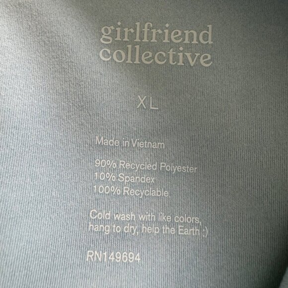 Girlfriend Collective XL High-Waisted Bike Shorts In Light Blue womens new - Picture 7 of 8